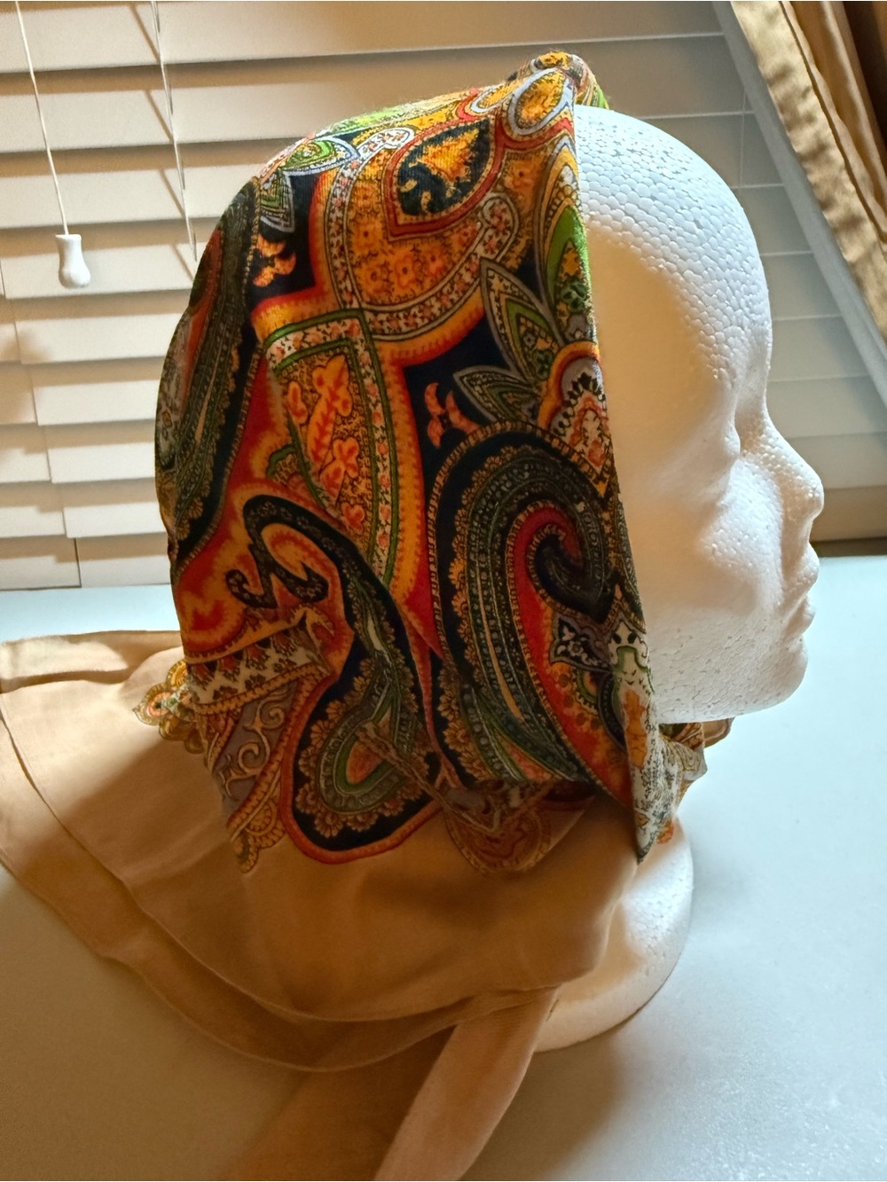 Vintage Paisley Print Multi-Color Headscarf